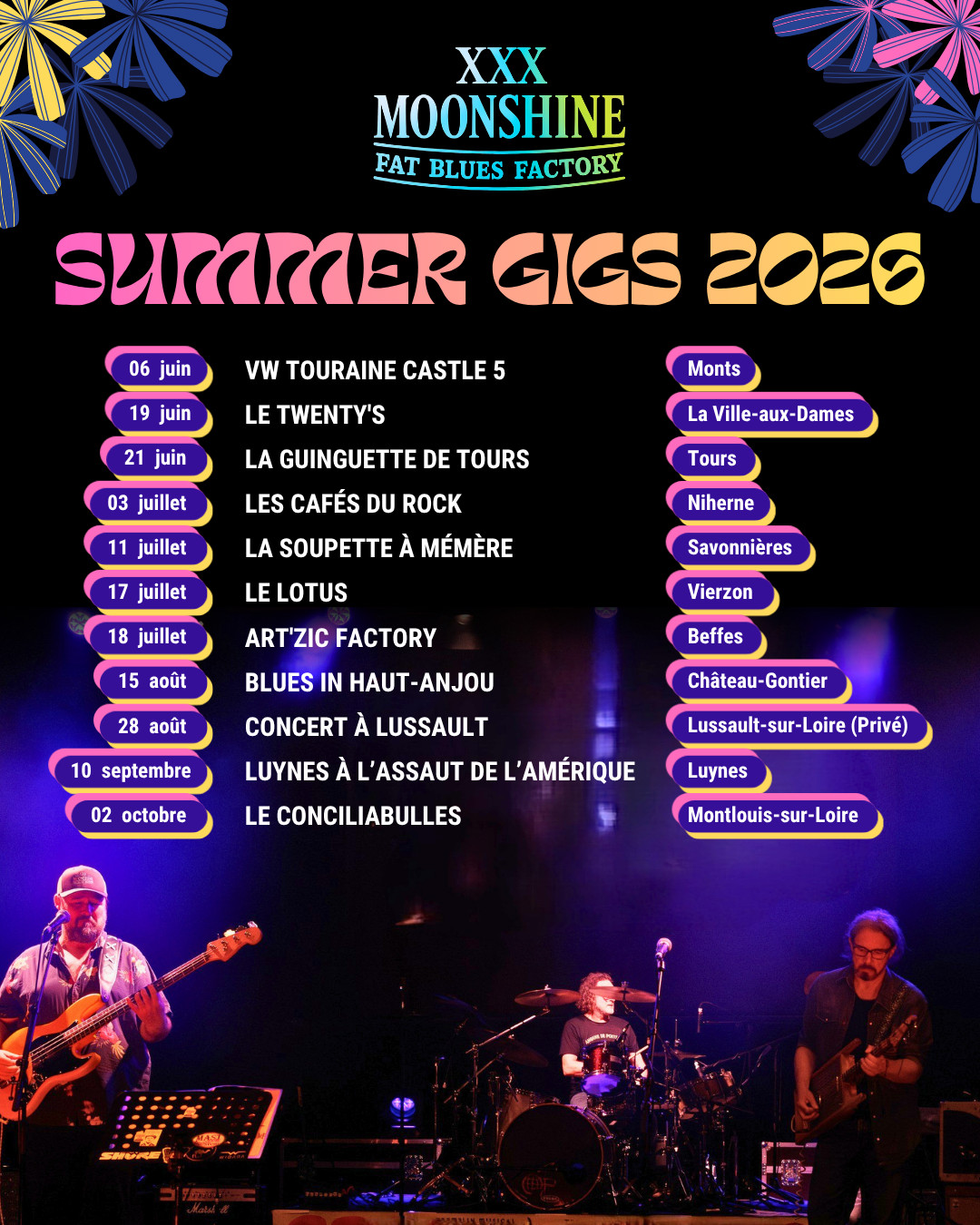 Dates Moonshine XXX été 2026
